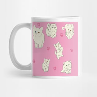 Pink White Kittens Mug